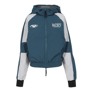 ロキシー（ROXY）フィットネス EARTHY CRISP 配色ダブルジップフーディー パーカー RJK264501 BGR