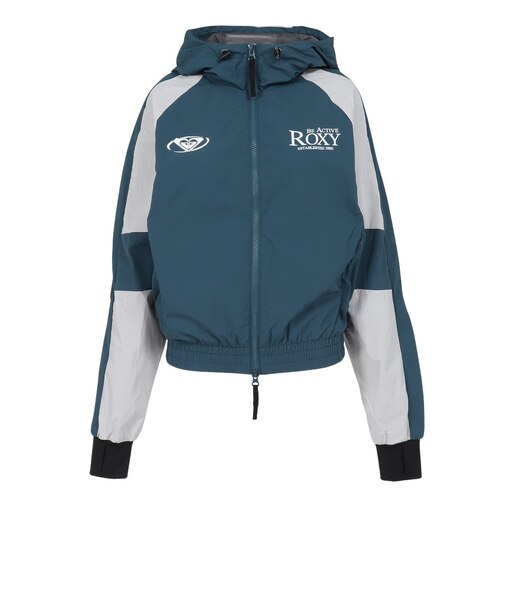 ロキシー（ROXY）フィットネス EARTHY CRISP 配色ダブルジップフーディー パーカー RJK264501 BGR