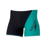スピード(SPEEDO)競泳水着 メンズ 水泳 パネルフリージリーターンズハーフボックス 黒×緑 M-LLサイズ ST52303 KT トレーニング水着