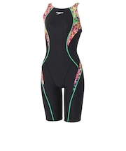 スピード（SPEEDO）競泳水着 レディース 水泳 フレックスシグマニューミニオープンバックニースキン WA承認 黒×緑 S-LL SCW12652F MT