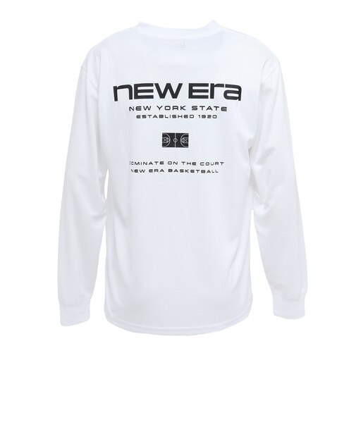 ニューエラ（NEW ERA）バスケットボールウェア 長袖 テック Tシャツ Brand Name Logo ホワイト 15135373