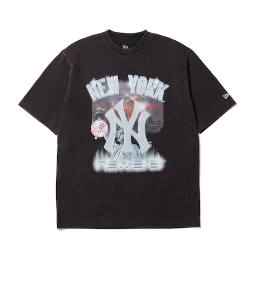 ニューエラ（NEW ERA）ウォッシュドコットン 半袖Tシャツ Flame ニューヨーク・ヤンキース 15129306