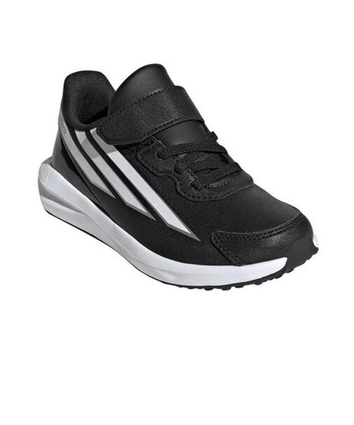 アディダス(adidas)キッズ スポーツシューズ ベルクロ ベルト付き スニーカー ファイト ブラック ホワイト OSA46-KI6777 面 スポーツ ト…