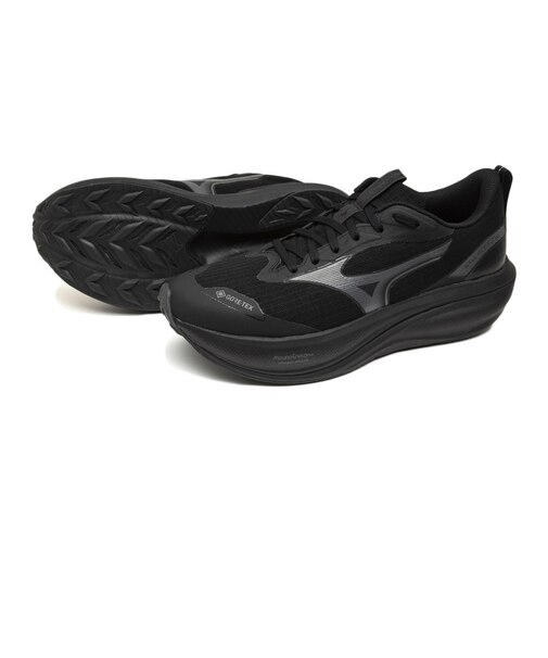 ミズノ（MIZUNO）ランニングシューズ ジョギングシューズ ウエーブライダー ゴアテックス 4 ブラック J1GU263081 スポーツシューズ
