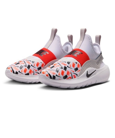 ナイキ（NIKE）ジュニア スニーカー スポーツシューズ フレックス ランナー 4 AOP PS ホワイト オレンジ IO9507-100 カジュアル シューズ