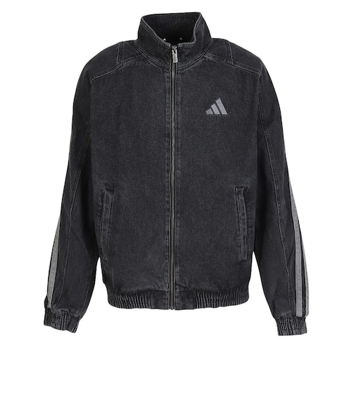 ウォッシュ加工 トラックジャケット スミクロ デニム風 希少 adidas