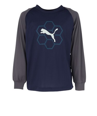プーマ（PUMA）ジュニア アクティブ スポーツ ポリ 長袖 Tシャツ 529555 06 NVY