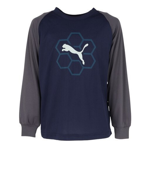 プーマ（PUMA）ジュニア アクティブ スポーツ ポリ 長袖 Tシャツ 529555 06 NVY