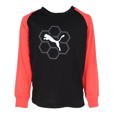 プーマ（PUMA）ジュニア アクティブ スポーツ ポリ 長袖 Tシャツ 529555 01 BLK