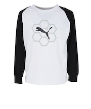 プーマ（PUMA）ジュニア アクティブ スポーツ ポリ 長袖 Tシャツ 529555 02 WHT