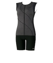 スピード（SPEEDO）フィットネス水着 レディース 水泳 ディアゴナウェイビージップセパレーツ 黒 M-3Lサイズ SFW32660 KX 大きいサイズ