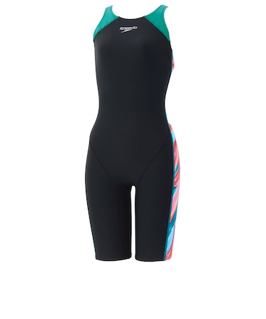スピード（SPEEDO）フィットネス水着 レディース 水泳 ブラッシーシャドウターンズパズル 青 S-LLサイズ STW12653 AQ