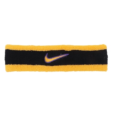 ナイキ（NIKE）ヘッドバンド スウッシュ クラシック 黒×黄 4.5cm幅 BN1000-009 ヘアバンド スポーツバンド