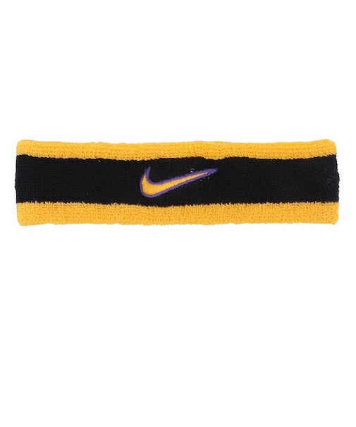 ナイキ（NIKE）ヘッドバンド スウッシュ クラシック 黒×黄 4.5cm幅 BN1000-009 ヘアバンド スポーツバンド