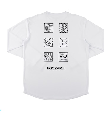 エゴザル（EGOZARU）バスケットボールウェア ポップアイコン バックプリント ロングスリーブTシャツ EZFW26ULS009C002
