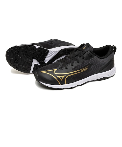 ミズノ(MIZUNO)ジュニアスポーツシューズ スニーカー スピードスタッズ 5 ブラック ゴールド K1GC266102 スポーツ トレーニング