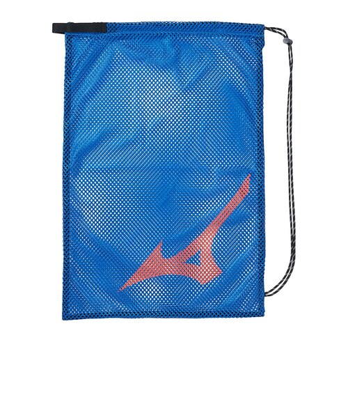ミズノ（MIZUNO）水泳バッグ メッシュバッグ 黒×青 L N3JMD01127