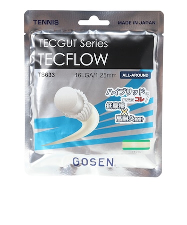 ゴーセン（GOSEN）硬式テニスストリング TECFLOW 16L 6.5m ナチュラル TS633NA