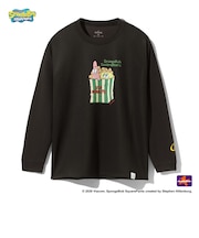 スポルディング（SPALDING）バスケットボールウェア ジュニア ロングスリーブTシャツ スポンジ・ボブ シーピーナッツ SJT26154SCC