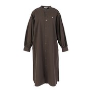 バンドカラー長袖ワンピース GY-G0107 OTD BROWN/LIGHT BEG
