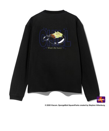 スポルディング（SPALDING）バスケットボールウェア ロングスリーブTシャツ スポンジ・ボブ チル SMT26130SBK
