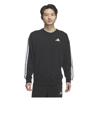 アディダス（adidas）エッセンシャルズ プラス ルーズフィット スリーストライプス フレンチテリー スウェットシャツ TS673-KF3714