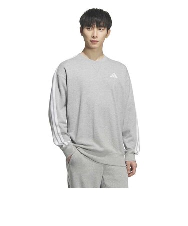 アディダス（adidas）エッセンシャルズ プラス ルーズフィット スリーストライプス フレンチテリー スウェットシャツ TS673-KF3716