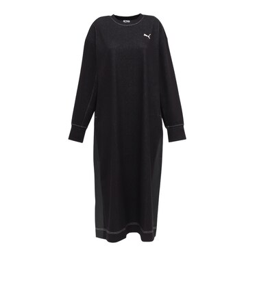 プーマ（PUMA）ESS ELEVATED デニム ロングワンピース 638508 01 BLK