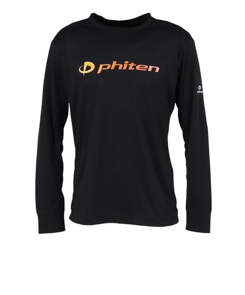 ファイテン（PHITEN）バレーボールウェア 長袖ラメグラデ Tシャツ BK/OR 3126JG72420