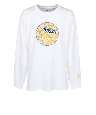 ラッセル（RUSSELL）ジュニア バスケットボールウェア 長袖Tシャツ BALL RBBJ26F001 WHT