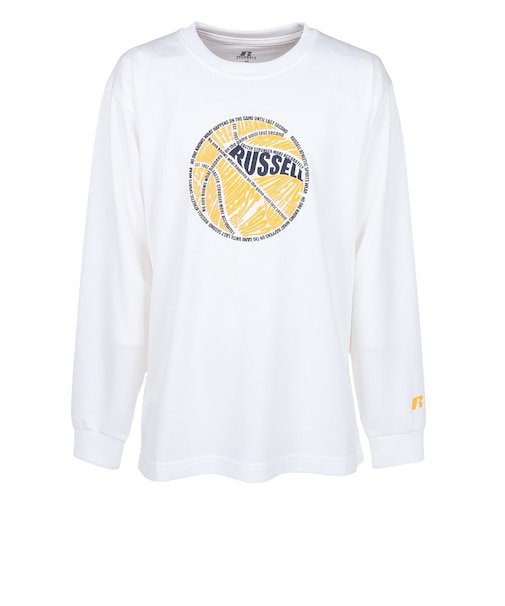 ラッセル（RUSSELL）ジュニア バスケットボールウェア 長袖Tシャツ BALL RBBJ26F001 WHT