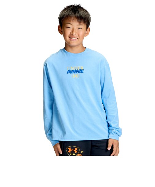 アンダーアーマー（UNDER ARMOUR）ジュニア ヘビーウエイト コットン グラフィック ロングスリーブ Tシャツ 6016575 465