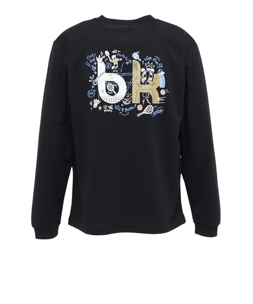 バドミントンウェア ドライ長袖Tシャツ T-6202U-BLAGLD