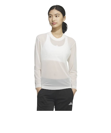 アディダス（adidas）ソフト リュクス レギュラーフィット メッシュ長袖Tシャツ MME67-KG9421