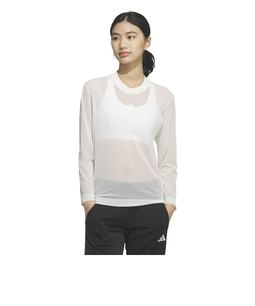 アディダス（adidas）ソフト リュクス レギュラーフィット メッシュ長袖Tシャツ MME67-KG9421