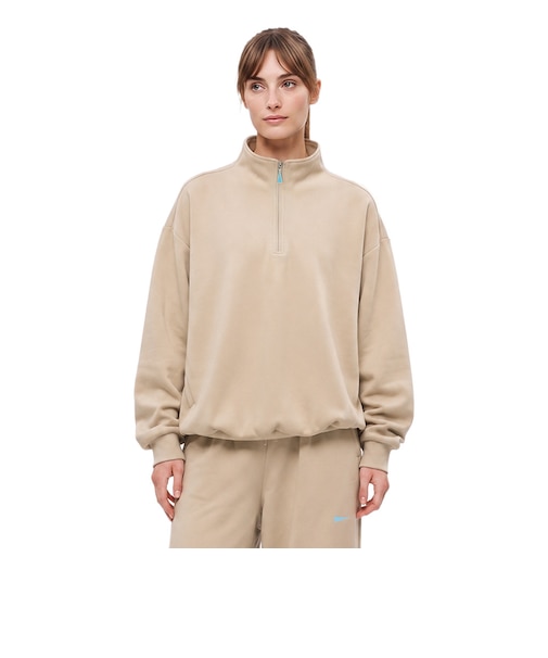 ダンスキン（DANSKIN）コージースウェット ハーフジップ トップ DSWH226019-BEIGE