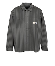 エクストララージ（XLARGE）ストライプ ワーク シャツ 101253014005-OLIVE