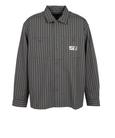 エクストララージ（XLARGE）ストライプ ワーク シャツ 101253014005-OLIVE