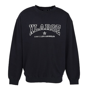 エクストララージ（XLARGE）BRIDGE LOGO クルーネック スウェット 101253012011-BLACK