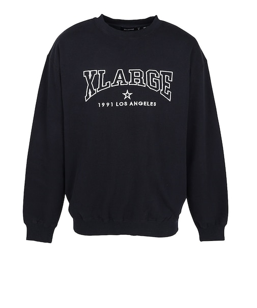 エクストララージ（XLARGE）BRIDGE LOGO クルーネック スウェット 101253012011-BLACK