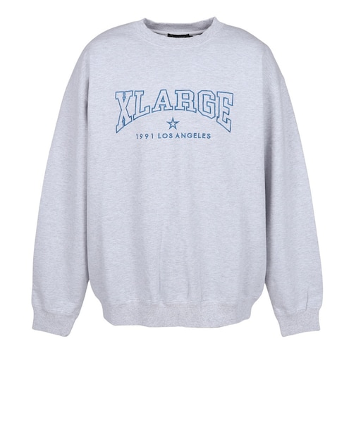 エクストララージ（XLARGE）BRIDGE LOGO クルーネック スウェット 101253012011-ASH