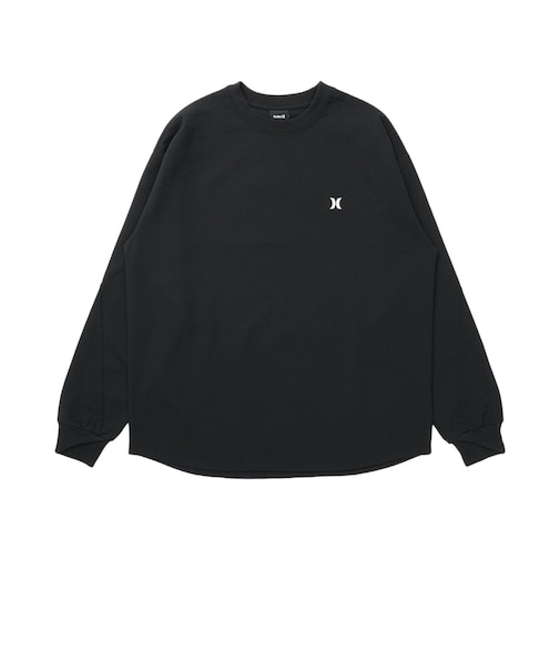 ハーレー（HURLEY）サーマル アイコン オーバーサイズ ロングスリーブTシャツ MCLS262017-BLK