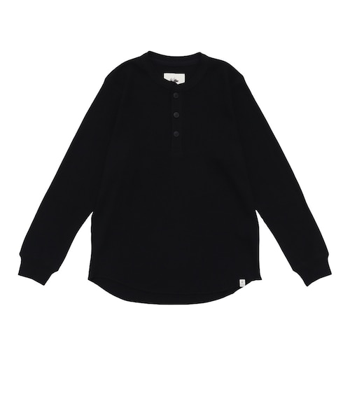 エルケクス（ELKEX）ワッフル ヘンリー 長袖Tシャツ EKM6FA0056 BLK