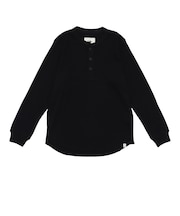 エルケクス(ELKEX)ワッフル ヘンリー 長袖Tシャツ EKM6FA0056 BLK