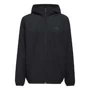 アディダス(adidas)ジュニア トレーニング レギュラーフィット 起毛トリコット裏地 ウーブン フルジップ パーカー ZF812-KU6493