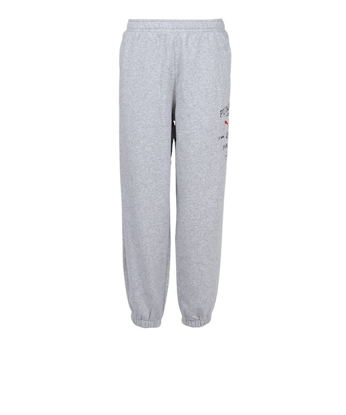 プーマ（PUMA）ESS エレベーテッド ミックス ロゴ パンツ 裏起毛 638545 04 LGRY