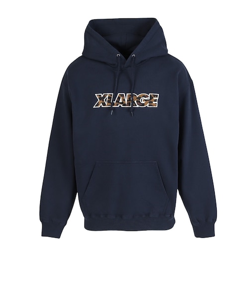 エクストララージ（XLARGE）STANDARD LOGO フーデッド スウェットシャツ 101263012003-NAVY