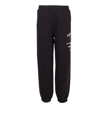 プーマ（PUMA）ESS エレベーテッド ミックス ロゴ パンツ 裏起毛 638545 01 BLK
