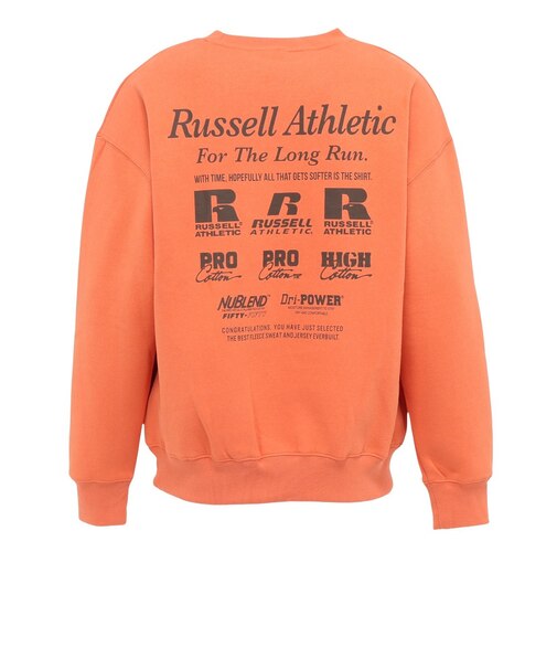 ラッセル（RUSSELL）裏起毛アーカイブ クルーネック 長袖Tシャツ RBM26F0006 ORG