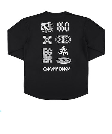 エゴザル（EGOZARU）バスケットボールウェア レトロテクノ バックプリント 長袖Tシャツ EZFW26ULS021C001